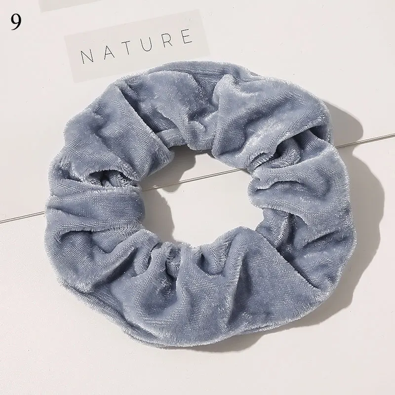 Winter Shiny Velvet Scrunchies Candy Color Soft Girls Hair Rope Hair Accessories Rubber Band Elastic Hair Bands Ponytail Holder mini hair clips Hair Accessories