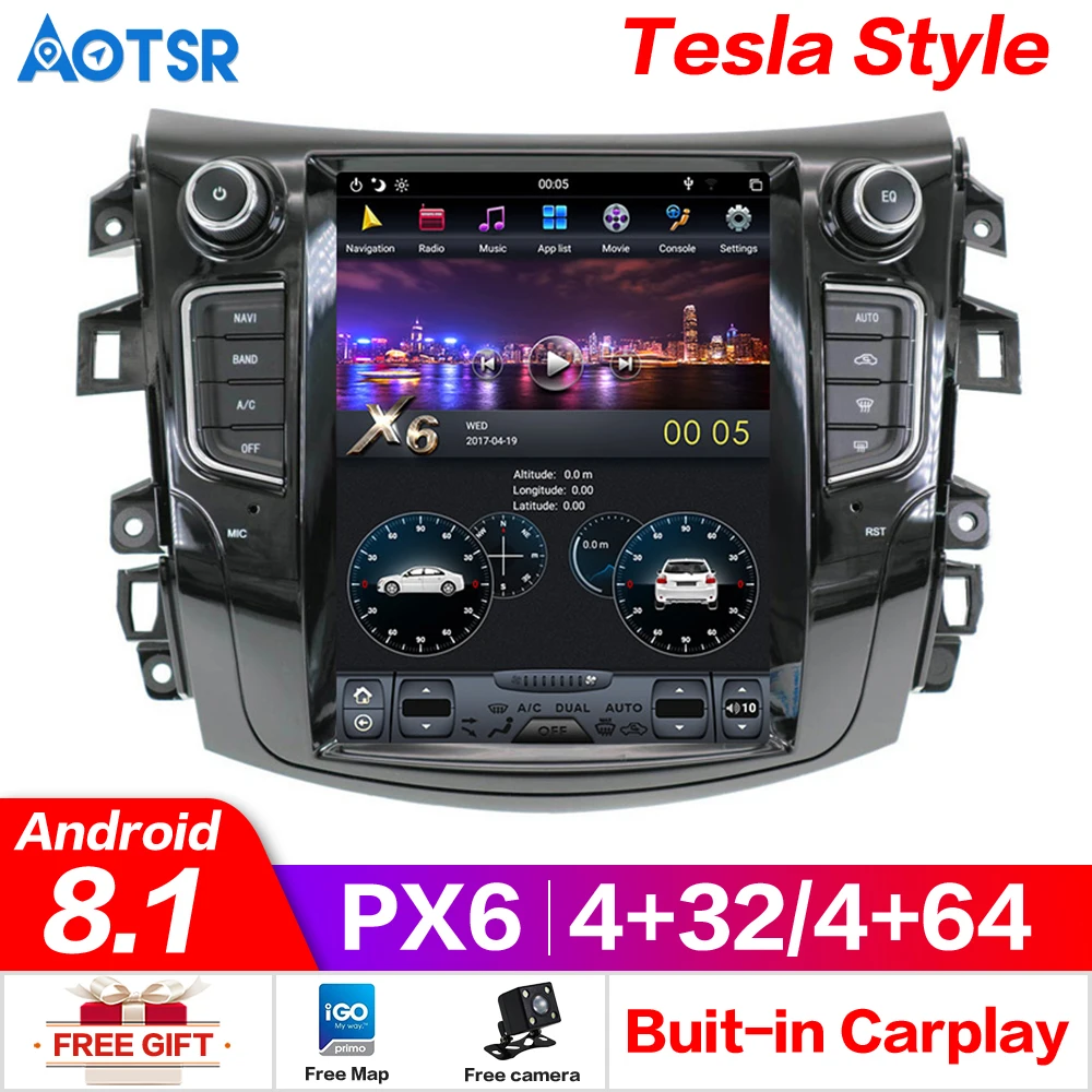 

px6 Android 8.1 4+64G Car DVD Player GPS Navigation For NISSAN NP300 Navara 2014-2019 multimedia radio recorder headunit stereo