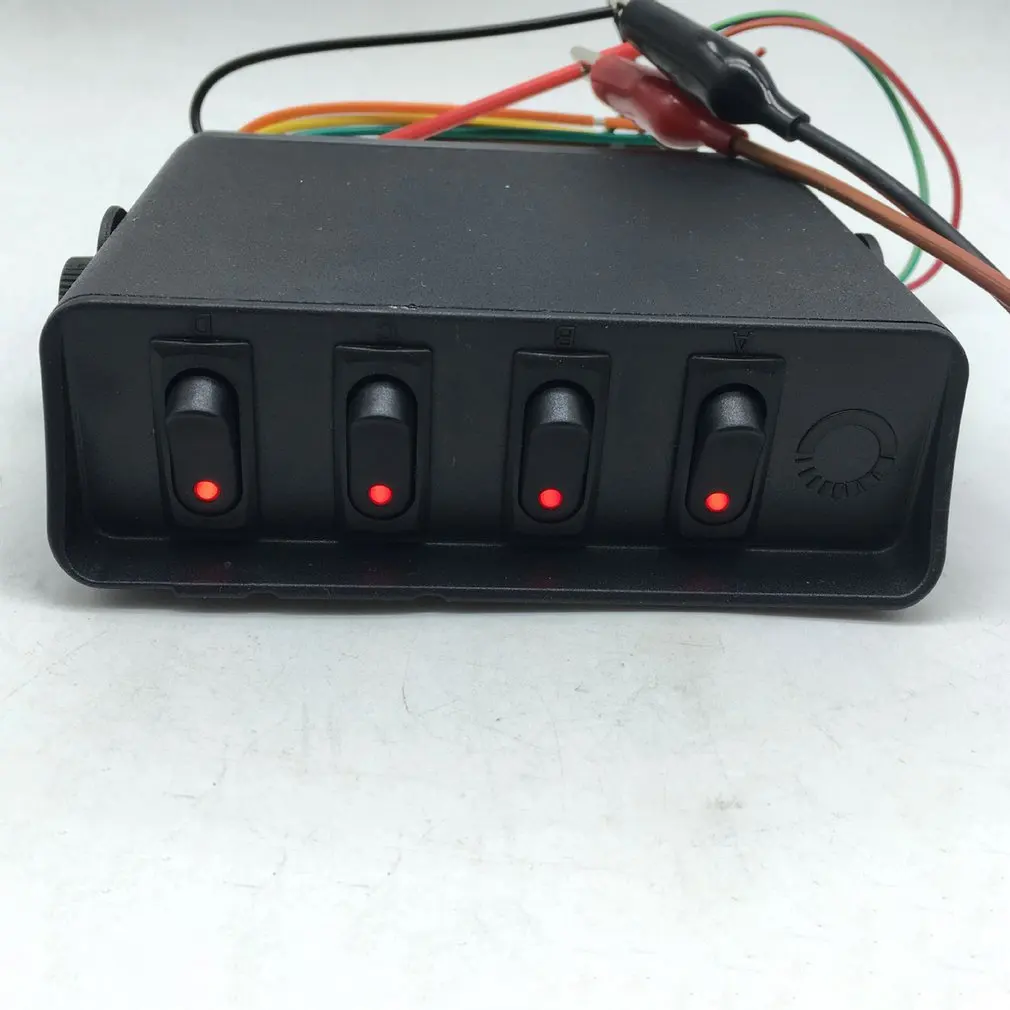 Автомобиль и лодка 4-разрядный 3Pin круглый переключатель Панель Управление Системы с проводкой Комбинации с монтажным кронштейном