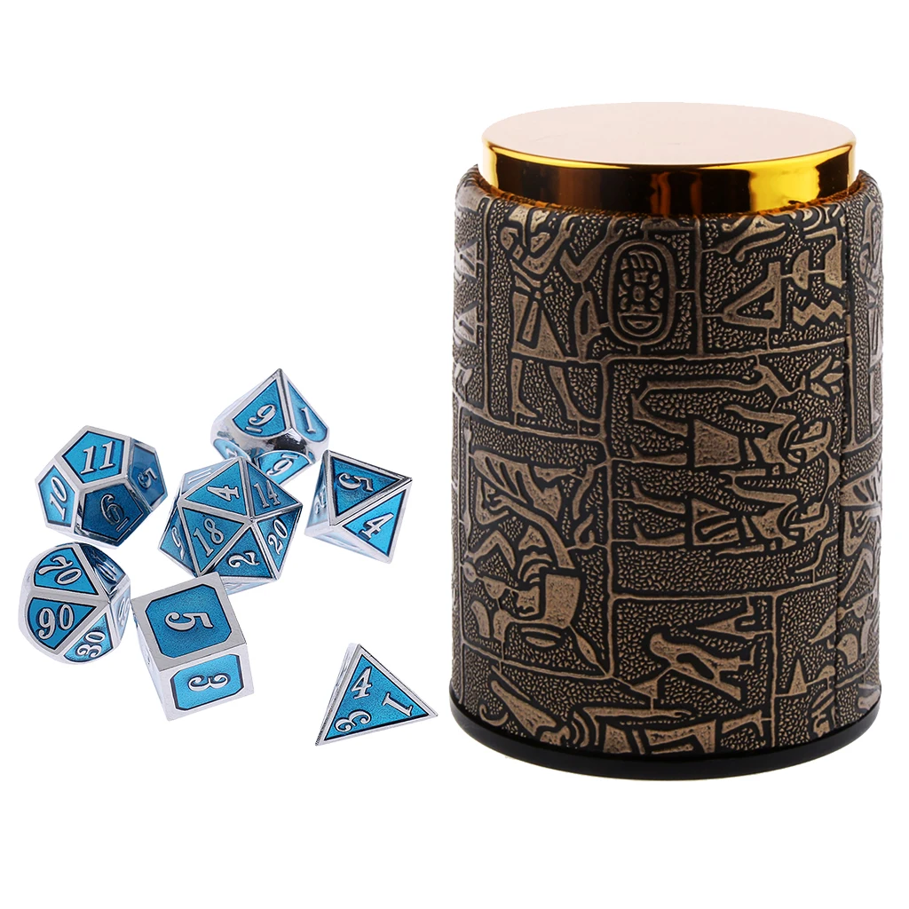 7 набор металлических многогранных кубиков для подземелья и драконов DND MTG+ игральная чашка# C