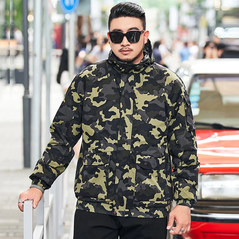 

New 2020 Spring Autumn Camouflage Windproof Men 100% Polyester Clothes Casual Military Bomber Jacket Plus Big Size 6XL 7XL 8XL