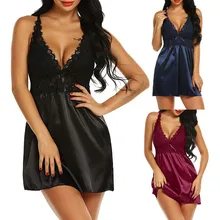 Plus size black satin pajamas Clearance