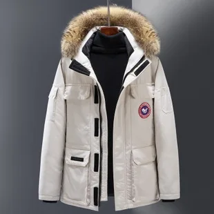 Winter Fashion down Jacket Men inflooring lian Cap Thick White ya rong ao New Style Mid-length New Style Korean-style Coat Men's