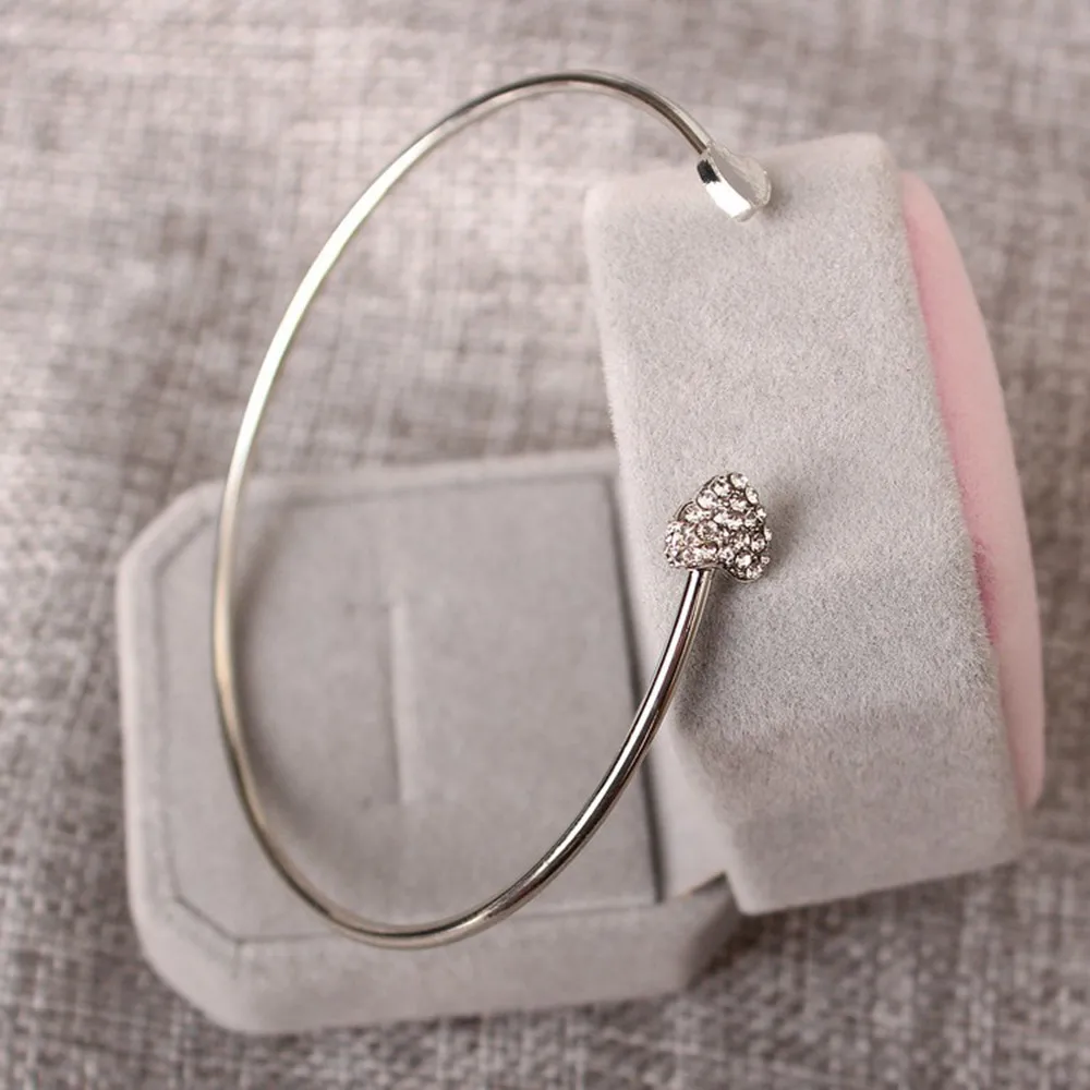 2021 New Heart Crystal Bracelets &bangle Opening Adjustable Bracelet For  Women Girls Elegant Birthday Wedding Party For Women|Cuff Bracelets| -  AliExpress