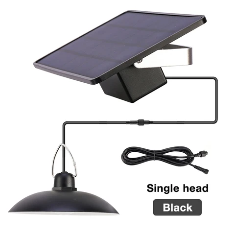 Solar Pendant Light Outdoor Indoor Solar power Lamp With Line Bulb Shed Light Lighting For Home Garden Yard Double Head Lamp