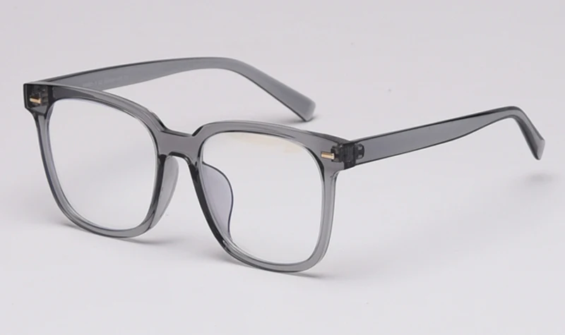 Peekaboo с заклепками tr90, прозрачные негабаритные очки, синий светильник, модная прозрачная квадратная оправа для очков, оптическая леопардовая оправа - Цвет оправы: grey with clear