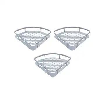

3 Layer Triangular Shower Caddy Shelf Bathroom Corner Rack Storage Basket Hanger shampoo holder