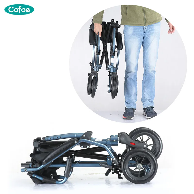Cofoe складные коляски переносные тележки колеса стул для пожилых людей Путешествия Rollator ручная инвалидная коляска Ограниченная мобильность