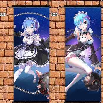 

Anime Poster Re:Zero kara Hajimeru Isekai Seikatsu Rem wall scroll 105x40cm Art Prints Home Room Decoration