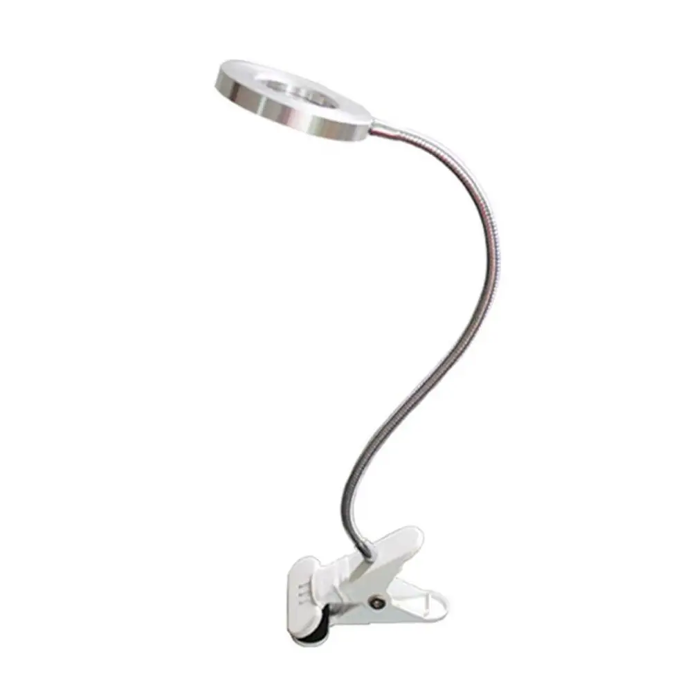 USB Led Настольная лампа с зажимом, Гибкая Настольная лампа для прикроватной тумбочки, чтения книг, учебы, работы в офисе, детский ночной Светильник - Цвет корпуса: Серебристый
