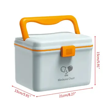 

Double Layer Medicine Chest Cabinet Embedded Handle Health Box Home Drug Holder M0XD