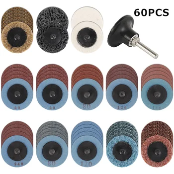 

60Pcs Sanding Discs Set 2'' Quick Change Discs for Die Grinder Surface Prep Strip Grind Polish Burr Rust Paint Removal