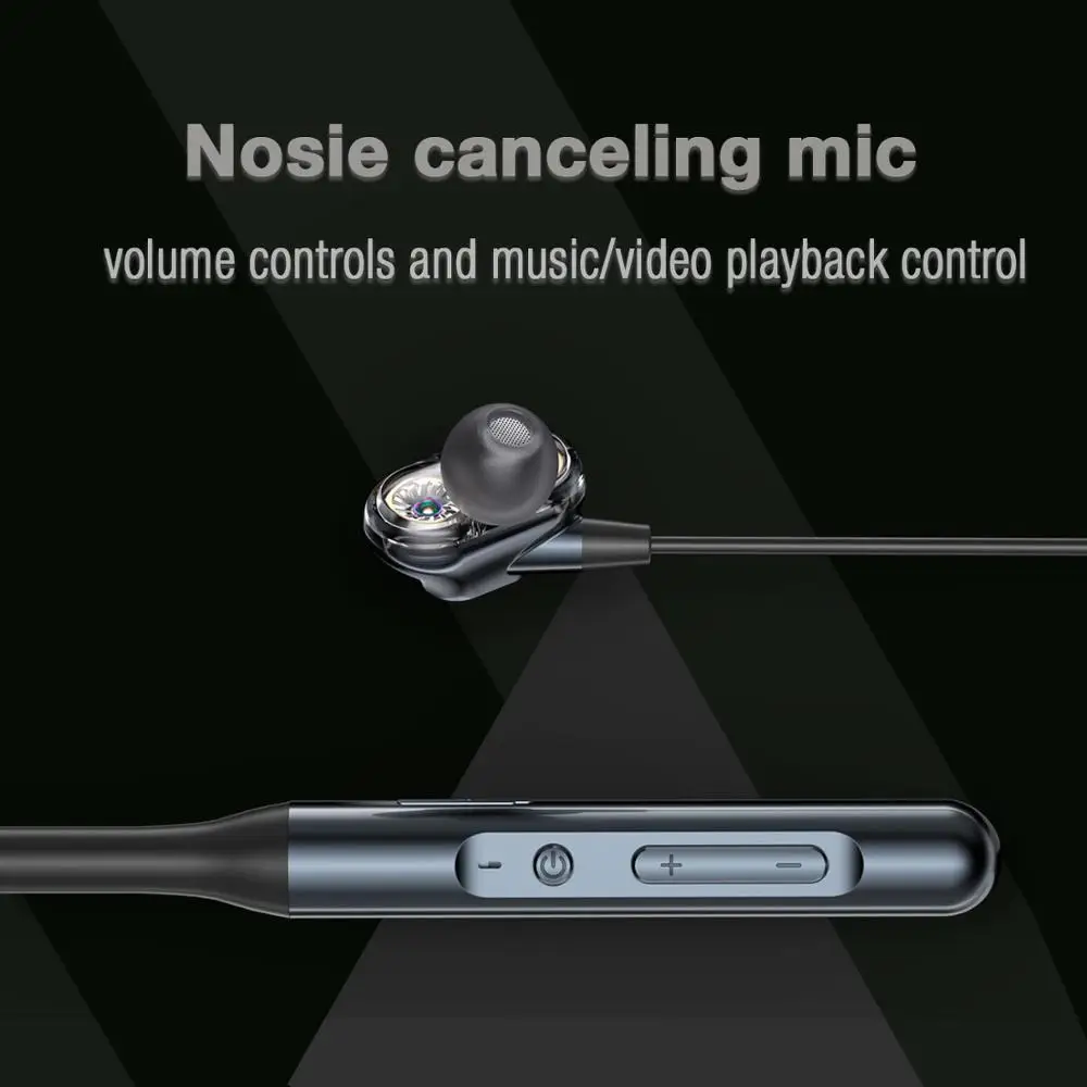 Wireless Earphone wtih Mic Neckband Earbuds Bluetooth Sports In Ear Headphone Pure Digital Drive system Hi Res Clear Bass Sound