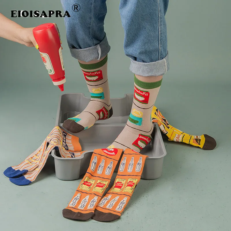 

Autumn/Winter Streets Tide Sock Harajuku Fashion Hip Hop Lovely Graffiti Funny Sock Women Irregular Casual Antiskid Colorful Sox