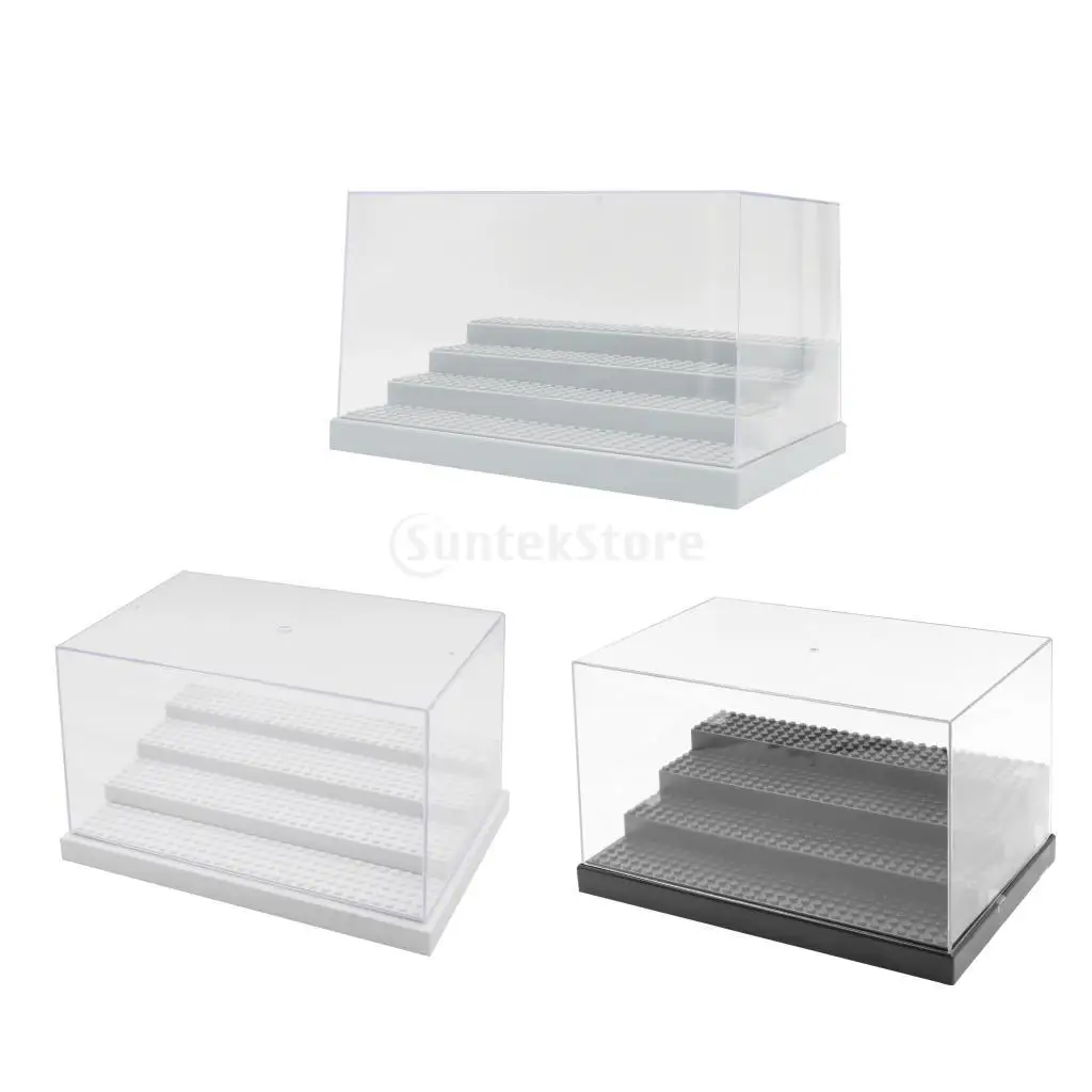 Large Transparent 4 Step Acrylic Dustproof Display Case Storage Box 25x17x14.5cm fit Animal Model Figures Comic Heros