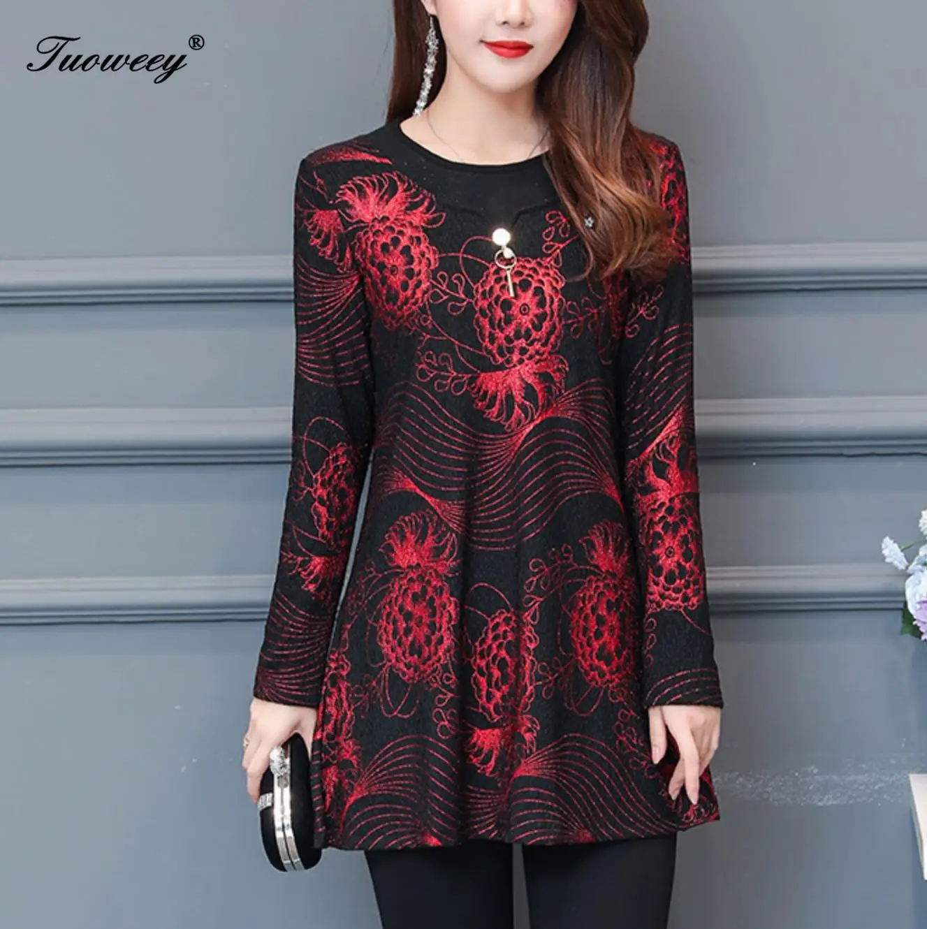 

2019 Autumn Women Chiffon Blouse Shirts Casual Floral Loose Elegant O Neck Long Sleeve Floral Print Tops Camisas Mujer