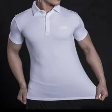 Летние мужские рубашки поло высокого качества с коротким рукавом, модные повседневные рубашки поло, мужские однотонные топы для тренажерного зала, одежда для фитнеса
