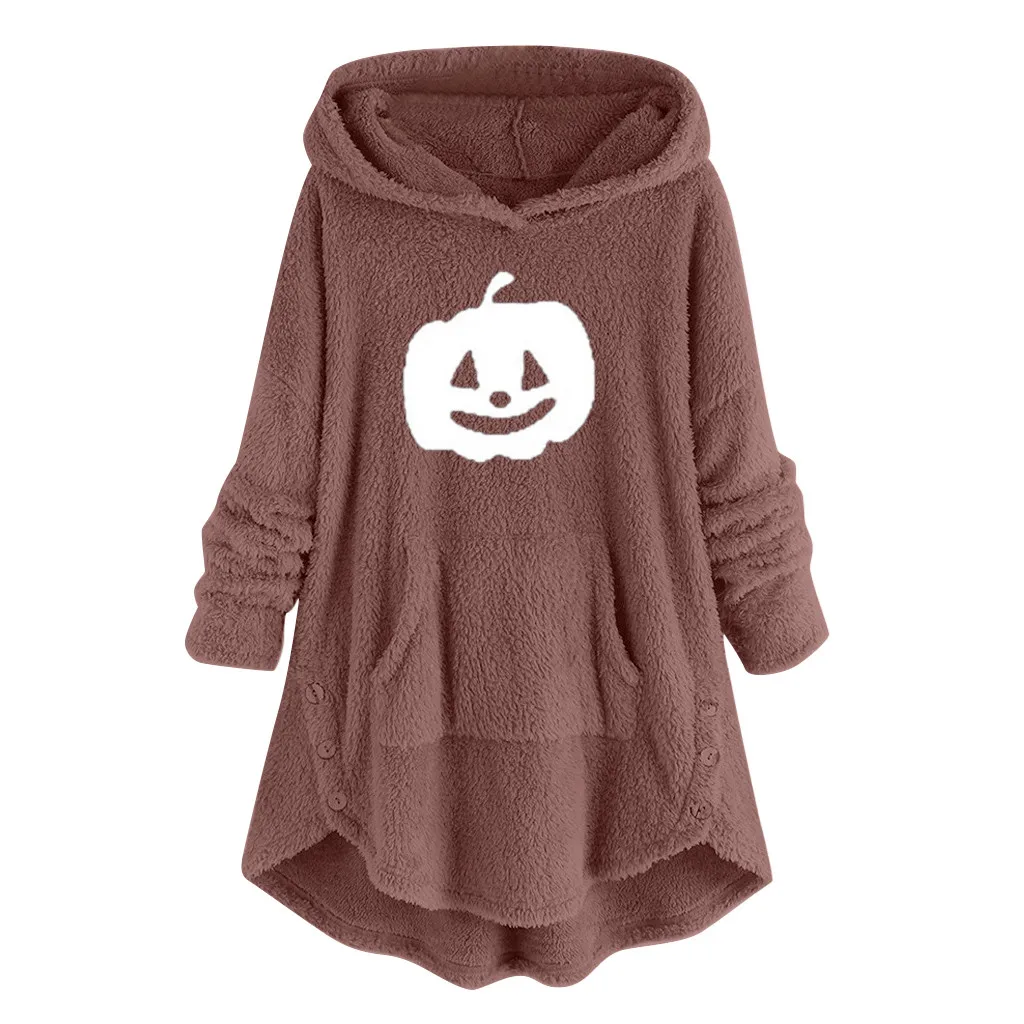 Женская толстовка moletom bluzy damskiesudaderas para mujer, флисовая толстовка с длинными рукавами и вышивкой тыквы на Хэллоуин