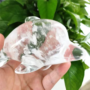 

Hand Carved Amazing Natural Clear Quartz Crystal Dolphin ZJP