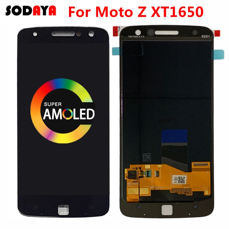 Дисплей для MOTO Z Droid XT1650 ЖК-экран с сенсорным дигитайзером в сборе черный белый