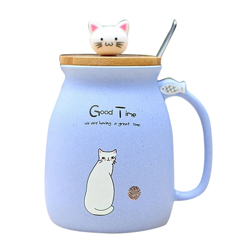 CSS, 2 шт., новинка, термостойкая чашка с изображением кунжута, кота, цветная, с рисунком, с крышкой, чашка, котенок, молоко, кофе, керамическая кружка, детская чашка, офисные подарки