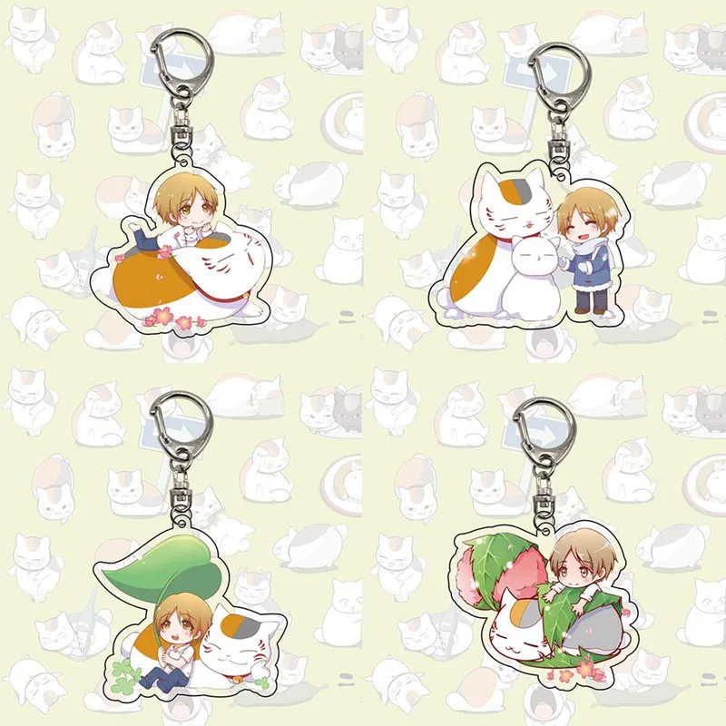 

1pcs Anime Natsume Yuujinchou Nyanko Sensei Cat Vinyl Car Key Rings For Fans Action Figure Kids Keychain Women Cute Key Cap