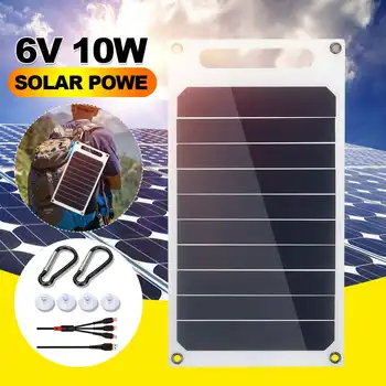 

6V 10W 1.7A Portable Solar Panel Monocrystalline Solar cells Slim & Light USB Charger Charging Power Bank Pad
