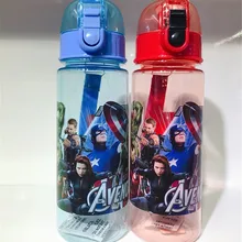 Высокое качество 550 мл мультфильм Мстители бутылки для воды Питьевая чашка вакуумные детские чашки Экологичные PP пластиковые бутылки для детей