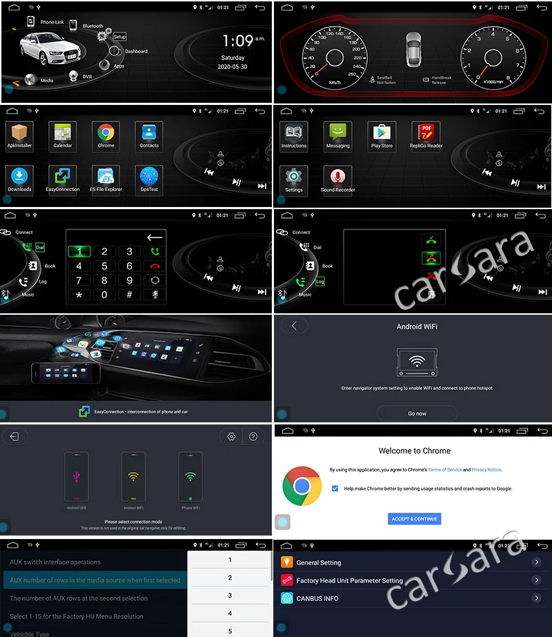 Audi android 10 UI style carsara 