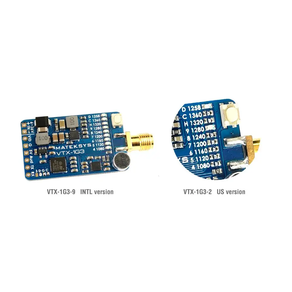 MATEKSYS VTX-1G3-9 1,2 Ghz 1,3 Ghz 9CH Международная INTL версия FPV видео передатчик для радиоуправляемого дрона очки монитор