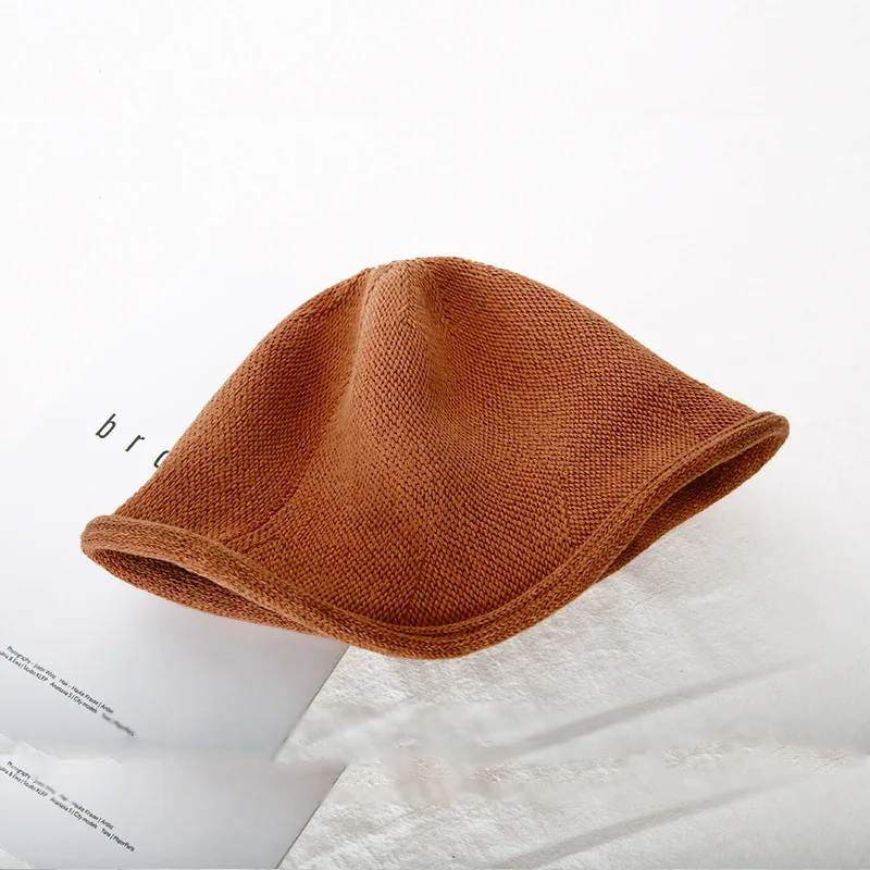 ZLD Knitted crochet hat curling cap fisherman fishing female casual lady hot autumn and winter hat Cuffed simple wool knit hat