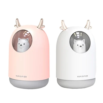

2 Set 300ML Cute Pet Ultrasonic Air Humidifier Aroma Essential Oil Diffuser for Home Car USB Fogger Mist Maker with LED Night La