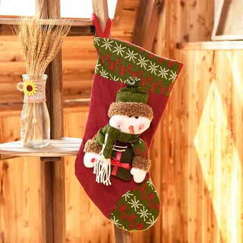 

2Pcs Santa Sacks Socks Christmas Home Decoration Stocking Christmas Decorations 2021 Fireplace Decoration Stocking Stuffers Red