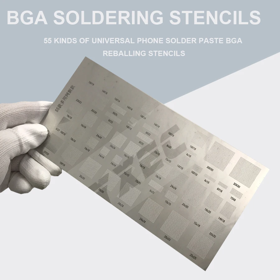 

high quality 55 Kinds of Universal Phone Solder Paste BGA Reballing Stencils for mobile phone PC