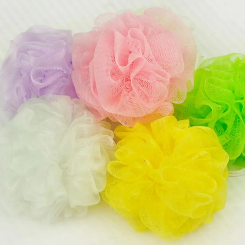 Mini Soft Body Bubbles Sponge Bath Ball Nylon Scrubber Loofah Mesh Net Ball Cleaning Bath Sponge Multi-color Shower Flower