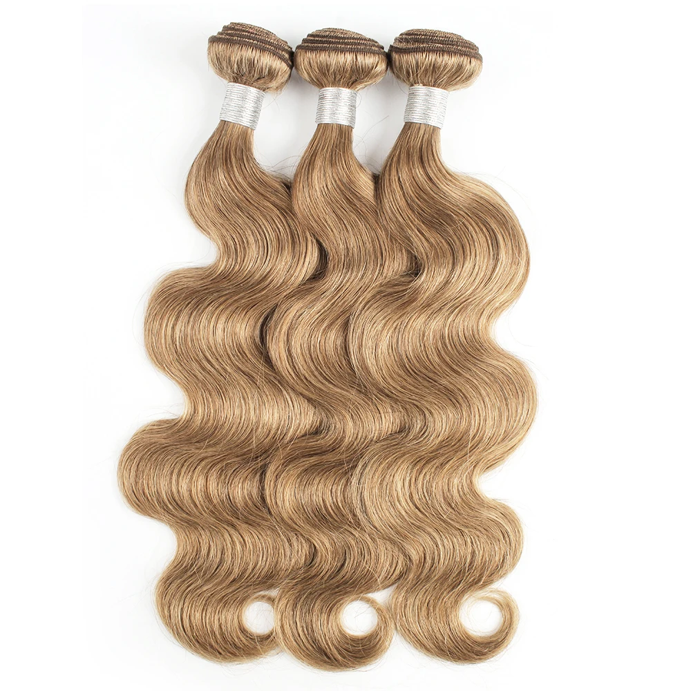 Human Hair Bundles Human Hair Extensions Kisshair #8 body wave medium brown pre-colored remy Brazilian human hair 16 to 24 inch