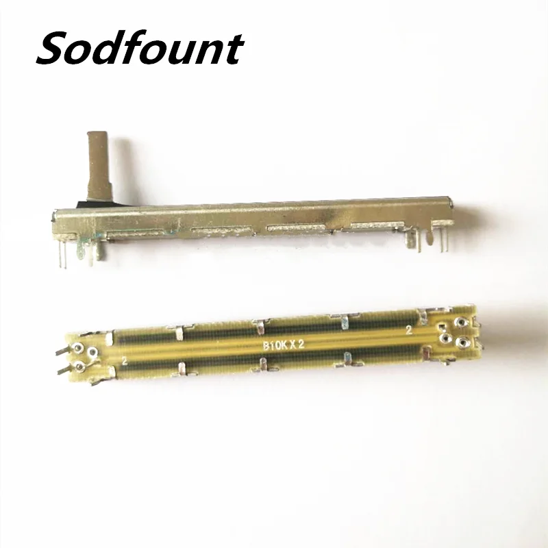 1pcs Dualchannel 6pin B10k 75mm Straight Sliding Pushpull