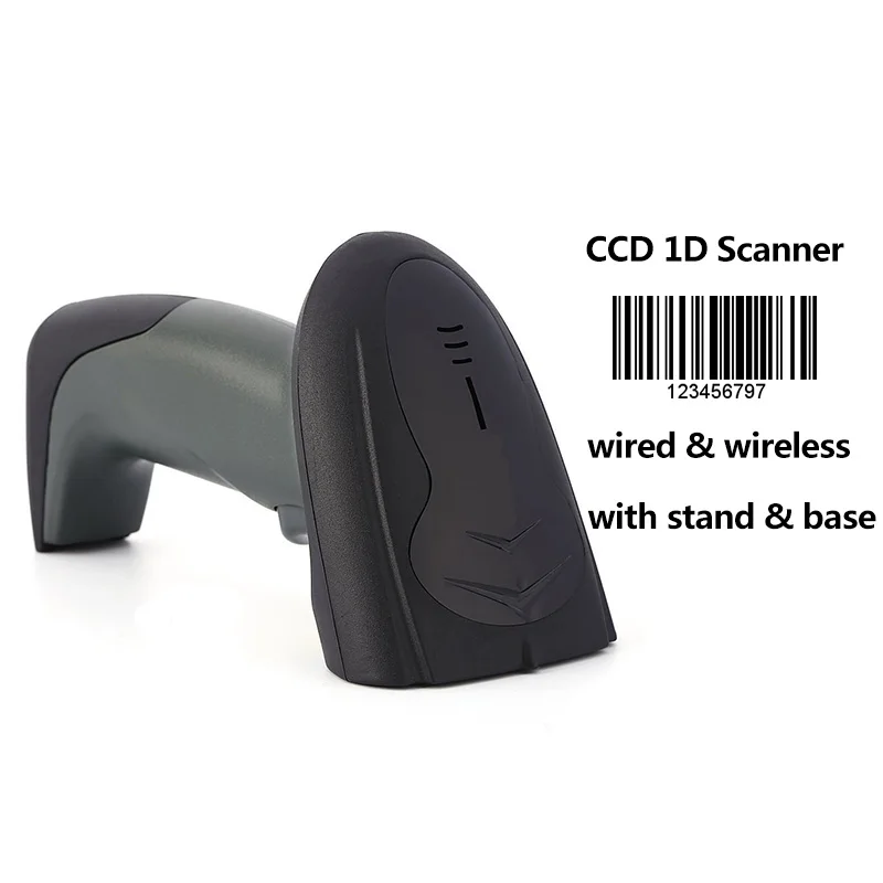 

Portable Scanner 1D Barcode Scanner Wired And Wireless CCD Red Light Handheld Barcode Reader With Large Memory
