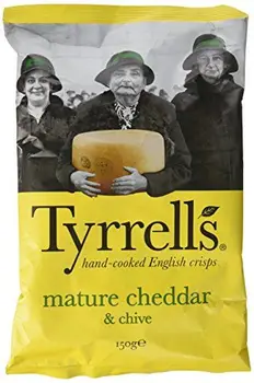 

Tyrrell's Chips Cheddar Affine/Ciboulette 150 g - Lot de 4