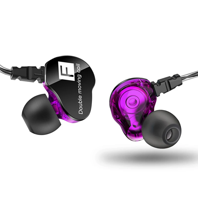 

QKZ CK9 Double Unit Drive In Ear Earphone Bass Subwoofer Earphone HIFI DJ Monito Running Sport Earphone Drop Shipping