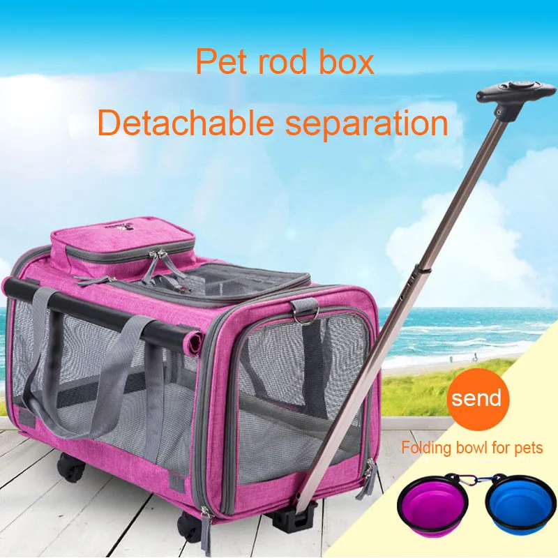 Large Pet Dog Trolley Load 15KG 4 Universal Wheels Pet Stroller Cat Dog  Carrier Bag Wheeling Suitcase For Big Pet Travel Case