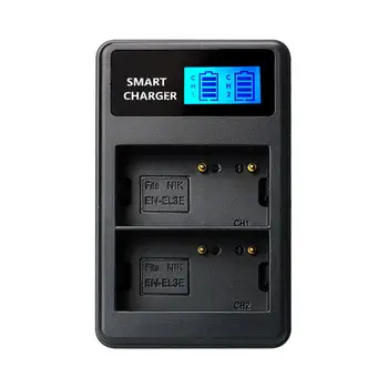 

En-El3E/El3 Usb Lcd Display Dual Port Battery Charger For Ni-Kon D300S D300 D100 D200 D700 D70S D70 D80S D90 D50 L15