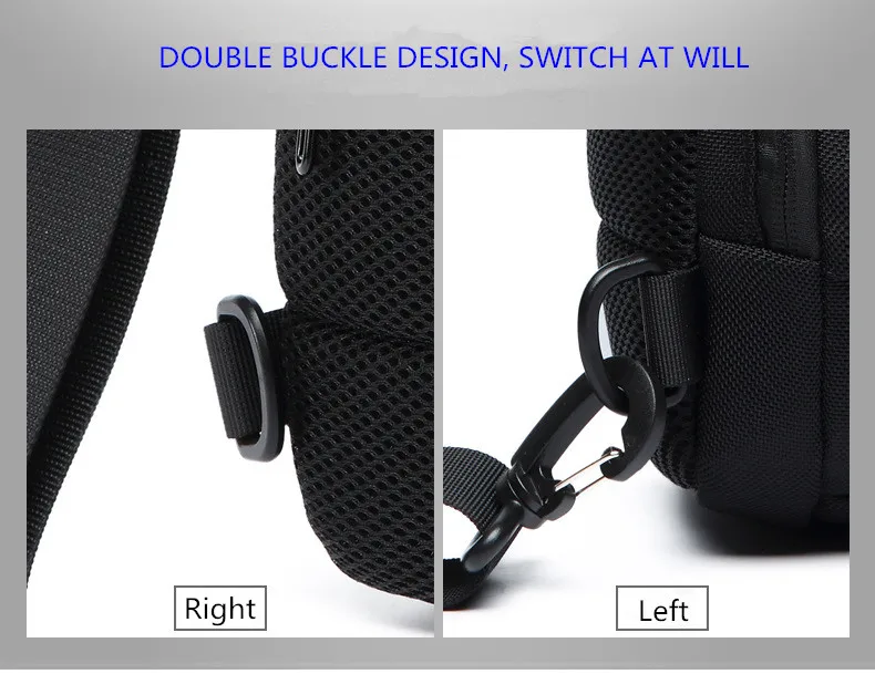 Neouo Anti-Theft Lock Nylon Business Sling Bags Double Buckle Design