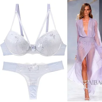 

SONDR Gathering Sexy Women's Underwear Seductive Thongs Lace Lingerie Transparent Bra Embroidered Ruffle Women's Panties Set