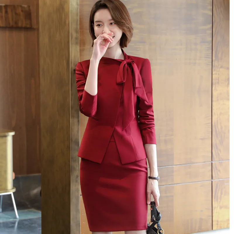 indsigelse tre Svarende til Womens Business Suits Blazer Skirts Ladies | Women Red Business Skirt Suit  - Red - Aliexpress