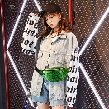 

Fashion Women Waist Bag Fanny Pack PVC Leather Bag Belt Unisex Waist Bag Shiny Laser Shoulder Messenger Bags Chest Purse