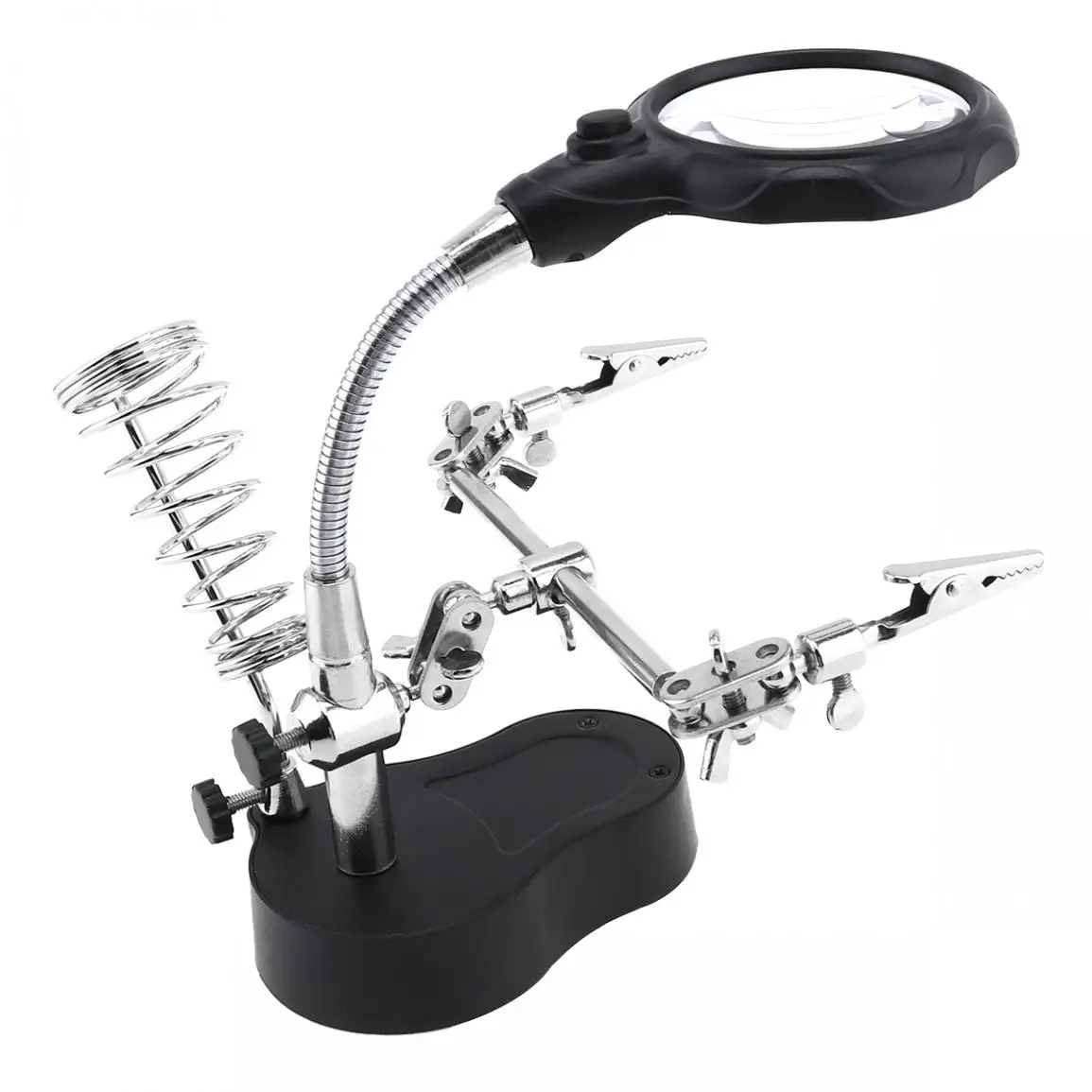 Adjustable 3.5X 12X Helping Hand Clip LED Light Magnifying Glass Lens Desk Desktop Table Magnifier Lamp Loupe Solder Iron Stand Adjustable 3.5X 12X Helping Hand Clip LED Light Magnifying Glass Lens Desk Desktop Table Magnifier Lamp Loupe Solder Iron Stand