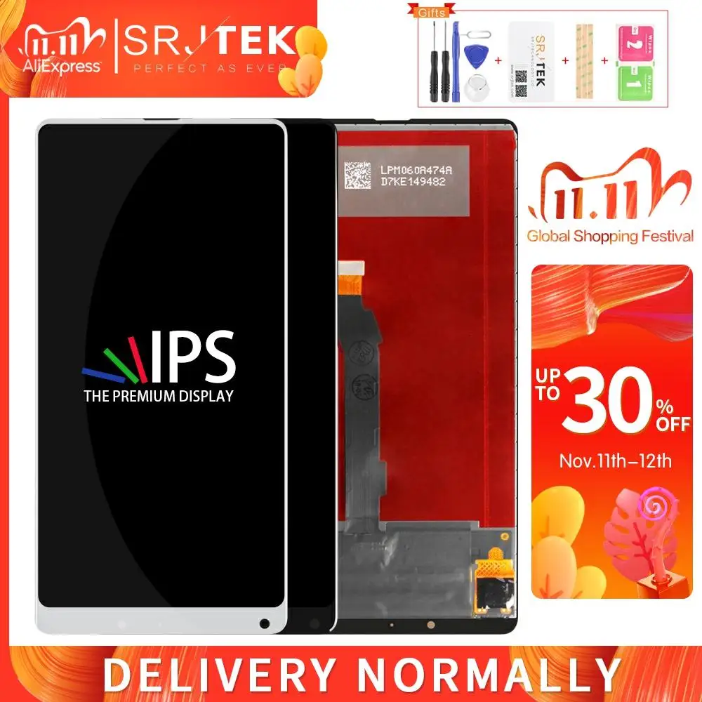 Жк-дисплей Srjtek для XIAOMI Mi Mix 2S матричный сенсорный экран датчик дигитайзер полная