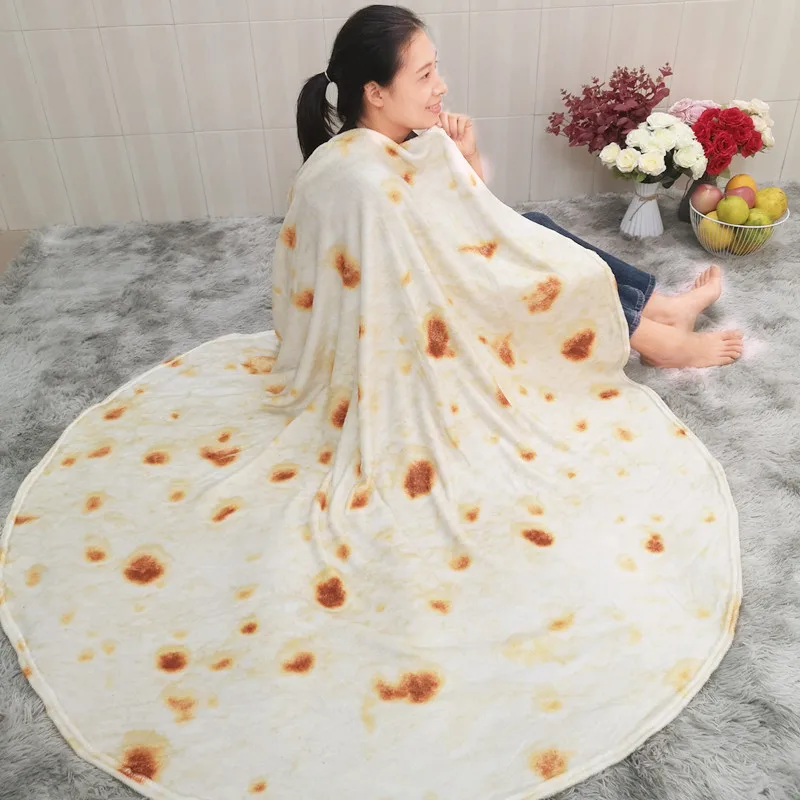 Pizza Tortilla Tortilla Blanket Pita Lavash soft blanket for bed wool sofa plaid plush bedspread Manta Burrito Koce-0