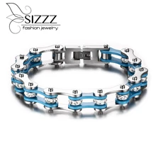 " хип-хоп для женщин и мужчин мотоцикл цепь браслет из нержавеющей стали и дрель CZ Красный Черный тон велосипедная цепь Горячая Распродажа